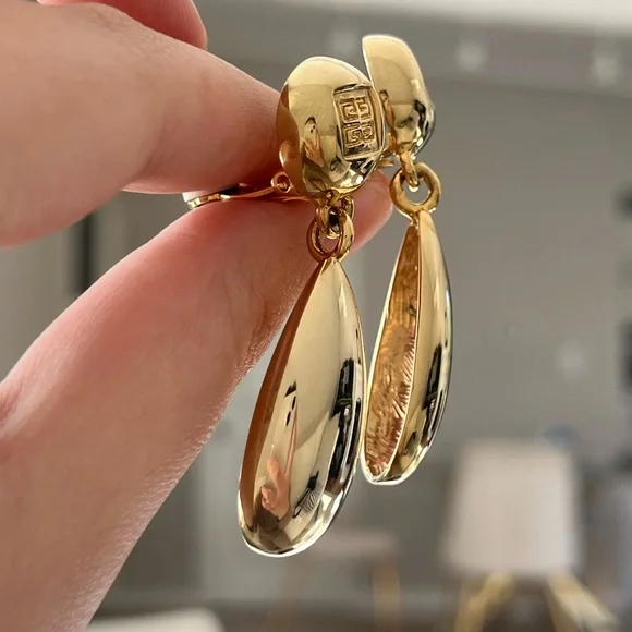 Givenchy Gold Teardrop Earrings - Picture 4 of 7